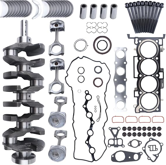 G4KJ 2.4L Engine Rebuild Overhaul Kit w/Crankshaft & Con Rods Compatible with Hyundai Tucson Sonata Santa Fe Kia Sportage Optima Sorento Replace# 23111-2G200 21020-25150 23040-2G510