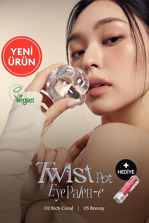 MUZIGAE MANSION 4'lü Far Paleti + Mini Boy Icy Glow (Set) Twist Pot Eye Palette (02 Rich Coral)
