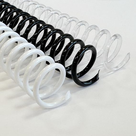 DHP - Spiral Plastic 5:1 20mm A4 Mini Pack Assortment Box 20 Clear Black and White