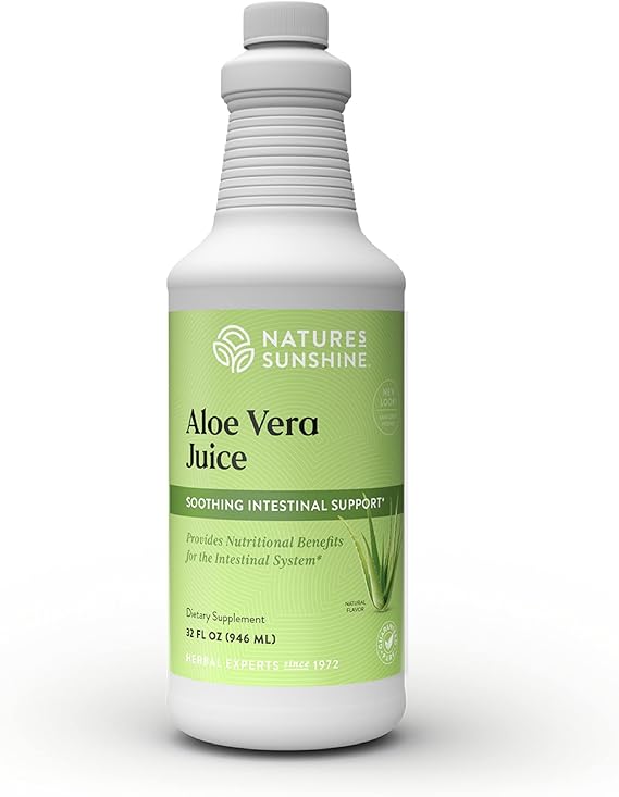 Nature's Sunshine Aloe Vera Juice Dietary Supplement Soothing Intestinal Support, Inner Leaf Concentrate, 32 fl. oz.