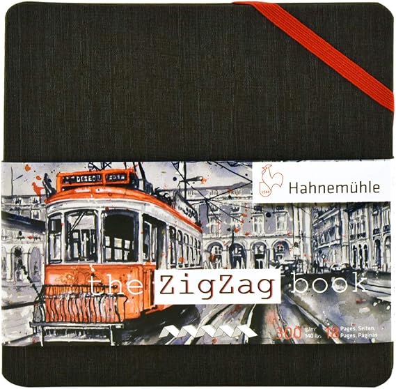 Hahnemuhle Zigzag Accordian Watercolor Book 5.5X5.5 Inches 300gsm 18 Pages