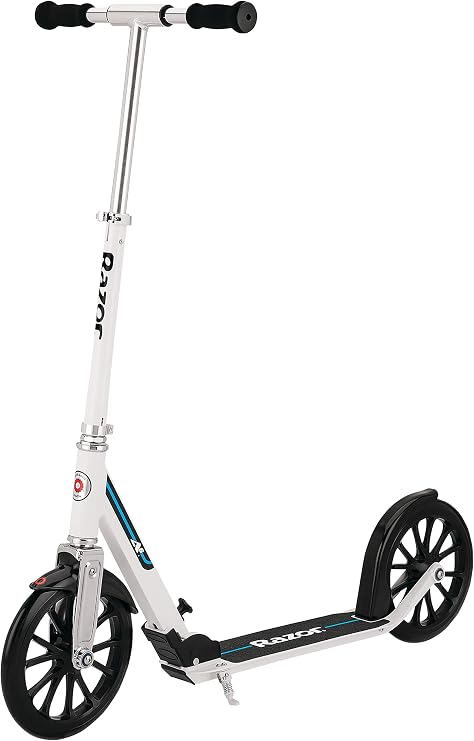Razor A6 Kick Scooter for Kids Ages 8+ Extra-Tall Handlebars & Longer Deck, 10" Urethane Wheels, Aluminum Frame, Anti-Rattle Technology, for Riders Up to 220 lbs