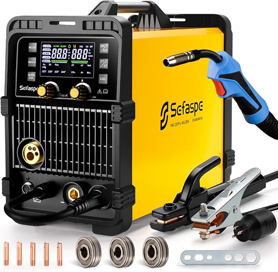 200Amp MIG Welder, 2026 Newest [Large LED Display] 110/220V Welding Machine, 7 in 1 STICK/Lift-TIG/MIG/SYN/SpoolGun/Flux/Spot, Ideal for DIY and Metal Workshop