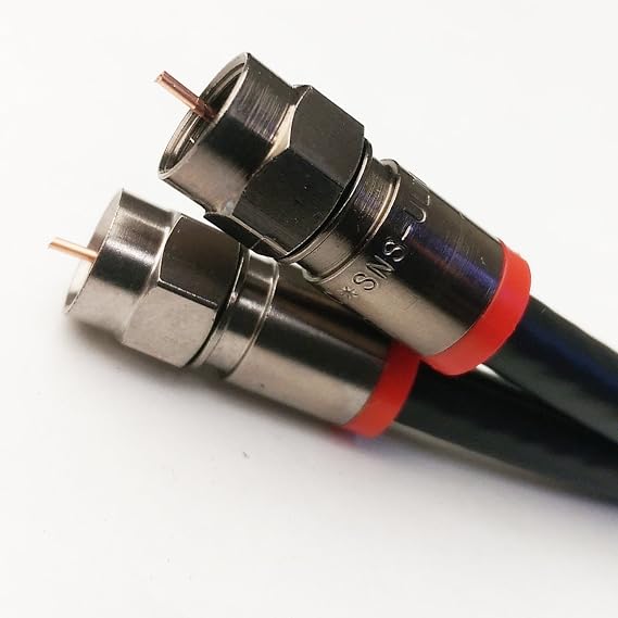 140ft Black Solid Copper RG6 Jumper 3Ghz UL CM CL2 Rated in Wall Installation RG6 75 Ohm Directv, Dish Network, Digital Cable Tv Antenna Video Belden RED Compression CONNECTORS by PHAT SATELLITE INTL