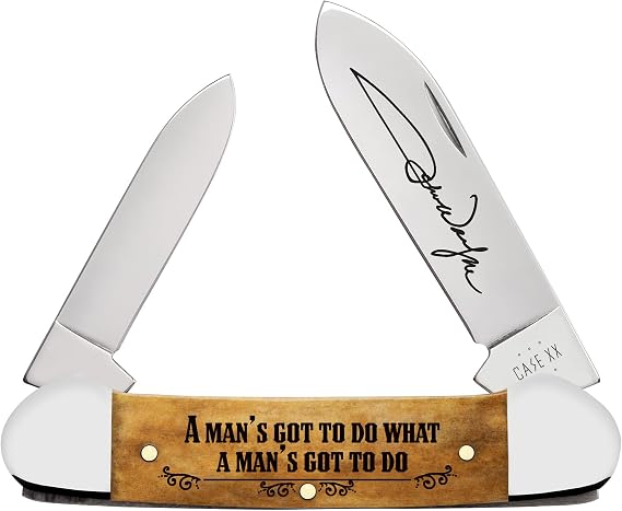 Case John Wayne Embellished Smooth Antique Bone Canoe Knife