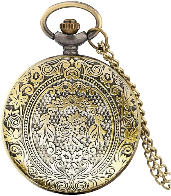 VIGOROSO Vintage Alice in Wonderland Pocket Watch for Women Men Pocketwatch | Analog rabbit quartz pocket watch,Clock necklace pendant pocket watches Arabic No. dial,Costume cosplay prop gifts for women