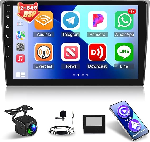 [2+64G] for Mazda CX9 CX-9 CX 9 2006-2016 Android Radio, 10.1 inch IPS Toushscreen Aftermarket Radio - Wireless Carplay and Android Auto, Mirror Link, WiFi, GPS, SWC + AHD Backup Camera + Canbus