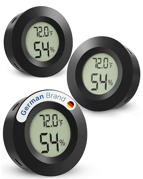 3 x Digital Hygrometer Thermometer for Indoor Mini Humidity Meter with Accurate Sensor Temperature and Humidity Monitor for Home, Humidor, Reptile Tank Fahrenheit (F) /Celsius(C)