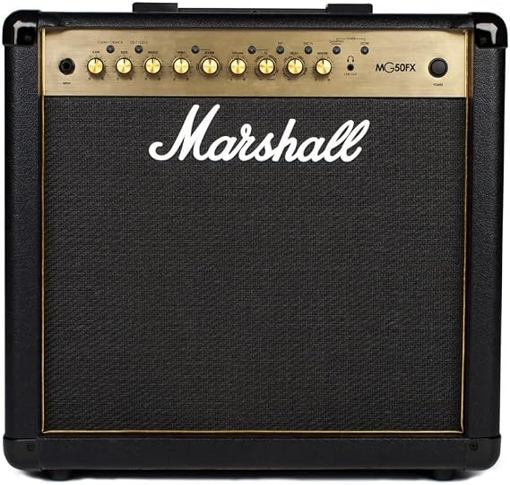 Marshall MG50GFX Guitar Combo Amplifer with Built-in FX, Practice Amp Suitable for Electric Guitar - Black and Gold
