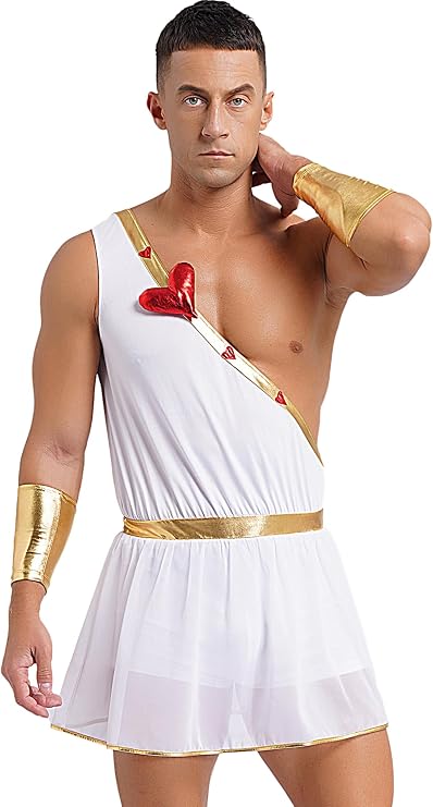 ACSUSS Men's Cupid Costume God of Love Halloween Costume for Valentines Day Outfits Dressup