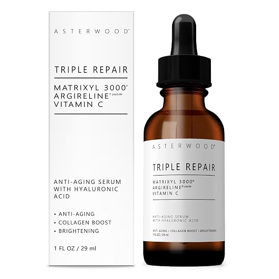 Asterwood Triple Repair Peptide Serum, Matrixyl 3000, Argireline & Vit. C