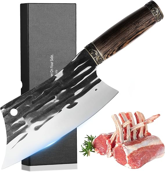 Plys Meat cleaver knife for butcher: Chinese hand forged kitchen Knives High carbon Stainless steel Meat and vegetable knife