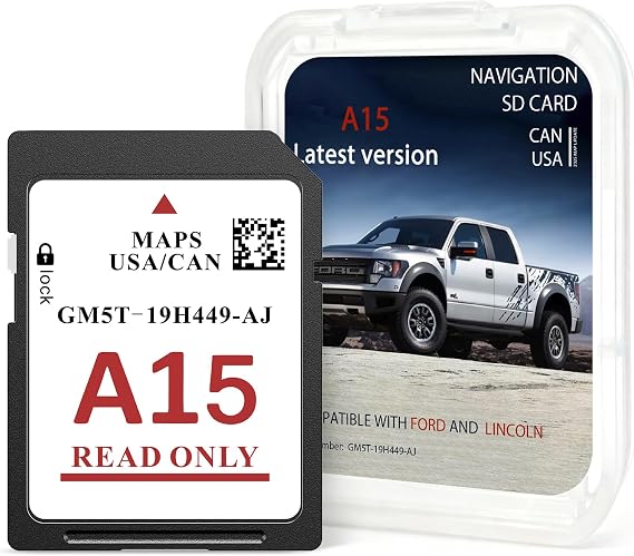 2026 Latest Navigation SD Card for Ford A15GPS Map Update for Lincoln & Ford, Compatible with F-150, Explorer, Escape, Fusion, Edge, Expedition,Navigator, MKC, MKZ, MKX, Sync, USA & Canada