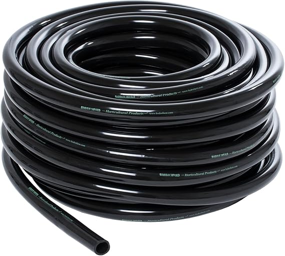 Active Aqua Irrigation Tubing, 0.75 in ID, 100 ft, Black | Vinyl Construction, 0.94 in OD, 15.6 lb Roll, For Hydroponic Systems, Easy to Cut