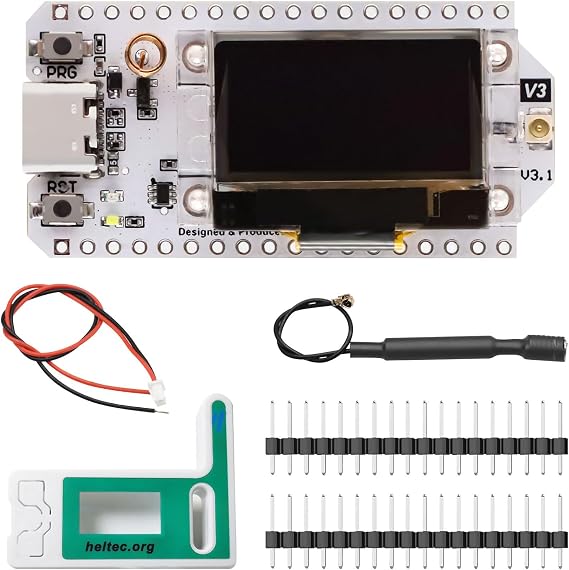 LoRa ESP Board, Lora V3 WiFi + BLE Development Board with OLED Display and Antenna USB C Dual-Core IOT Development Board 240MHz 915MHz for Arduino