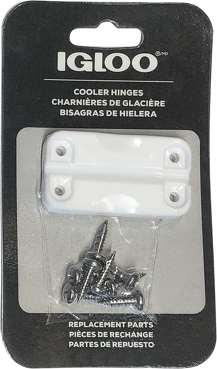 Igloo 24012 Plastic Hinges for Ice Chests (1-Pair), White, Standard Size, Contain UV Inhibitors