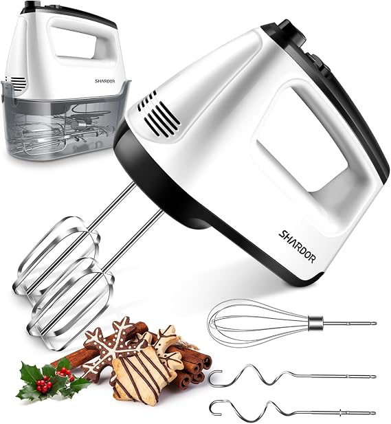 SHARDOR Hand Mixer Electric Whisk with 400W All-Pure Copper,6 Speeds &Turbo