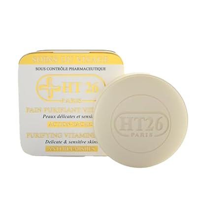 HT26 Purifying Soap Vitamined Bar for Melanin Rich Skin - Gentle Cleansing Vitamin E Soap with Castor Oil - Skin Care for Women of Color - 150g