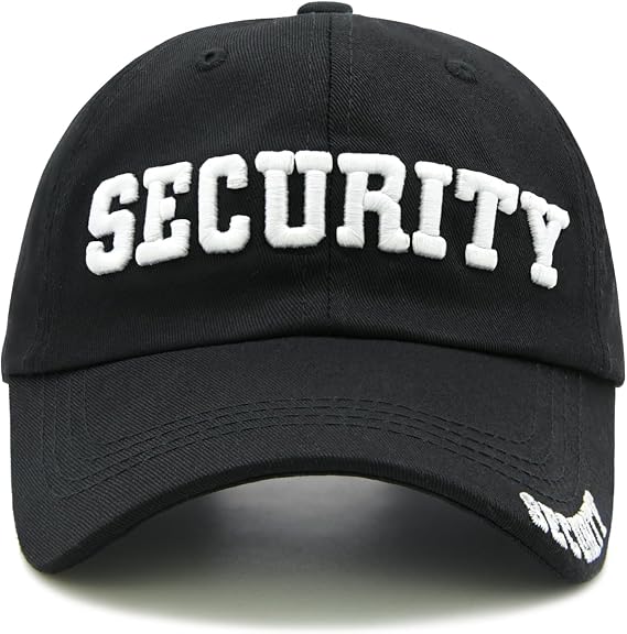 Security Hat for Security Guard, Embroidered Adjustable Cosplay Baseball Cap for Men Women