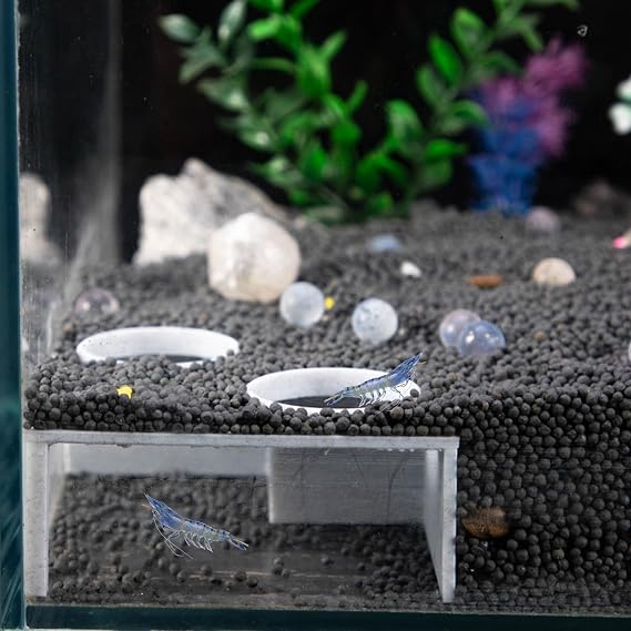 Aquarium Underground Corner Cave with Veiwing Window | Under Gravel Shrimp Hide, Suitable for Small Corydora Catfish, Kuhli Loach, Betta, Odorless Safe for Fish (Hide A)