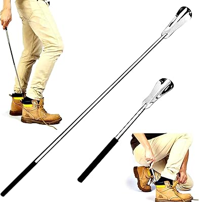 Extendable Shoe Horn Stainless Steel Retractable Shoe Spoon Non Slip Handle for Elders Flexible Shoe Horn Pull Accessories Lifter Adjustable Length1pcs Simple Design is Firm and Practical