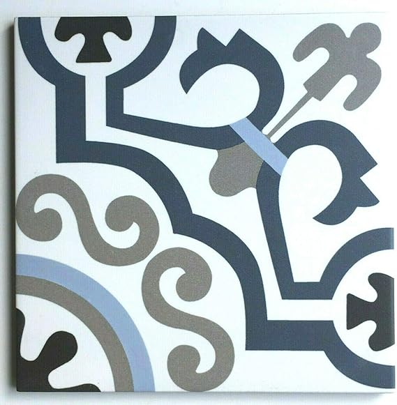 8x8 Versay Grand Blue Encaustic Style Porcelain Tile by Squarefeet Depot