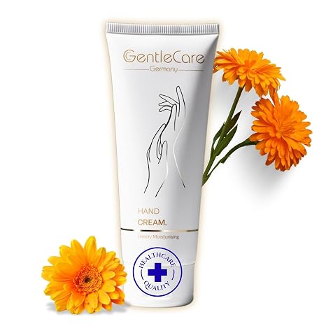 GentleCare Hand Cream for Dry & Cracked Hands - Moisturising with Calendula Zinc & Almond Oil - Absorbs Quickly Without Greasing - Gentle Peach Fragrance - 75 ml