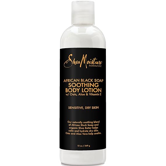 Sheamoisture Soothing Body Lotion for Troubled Skin African Black Soap Lotion with Shea Butter 13 oz