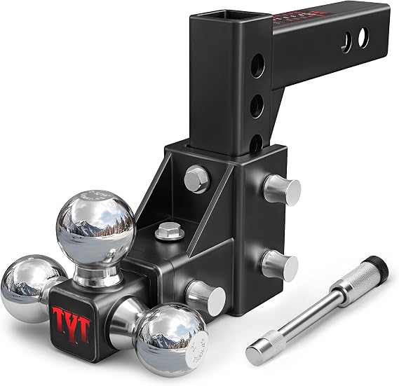 TYT Adjustable Tri-Ball Hitch Ball Mount for 2-Inch Receiver