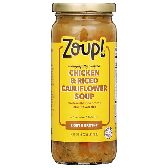 Zoup! Chicken & Riced Cauliflower Soup, Gluten Free, Ready to Serve, 16 Oz