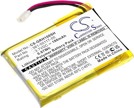 Cameron Sino Battery for Garmin Approach S10 PN:Garmin 361-00117-00 180mAh / 0.67Wh