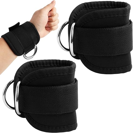 Gym Wrist Straps Adjustable Leg Weight for Men and Women,Ankle Straps for Cable Machines Neoprene Padded with Adjustable Triangular Hook&Loop and Secure Cuff Design for Workouts Strength Training