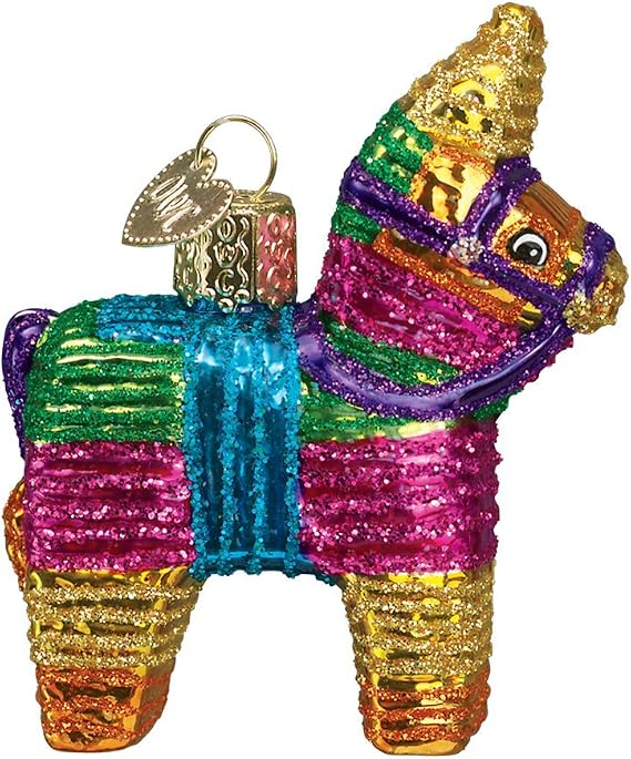 Old World Christmas Pinata Glass Blown Ornament for Christmas Tree, Handcrafted Holiday Decoration, Fiesta Collection