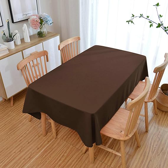 Oblong Table Clothes, Rectangle Table Clothes 35L x 35W inch Polyester Wipeable Solid Color Kitchen Dinning Tabletop Decoration, Coffee