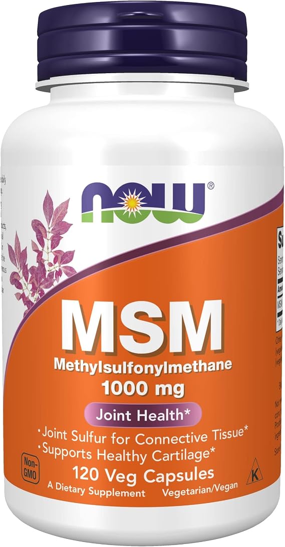 NOW Supplements, MSM 1,000 mg, Joint Health*, 120 Veg Caps