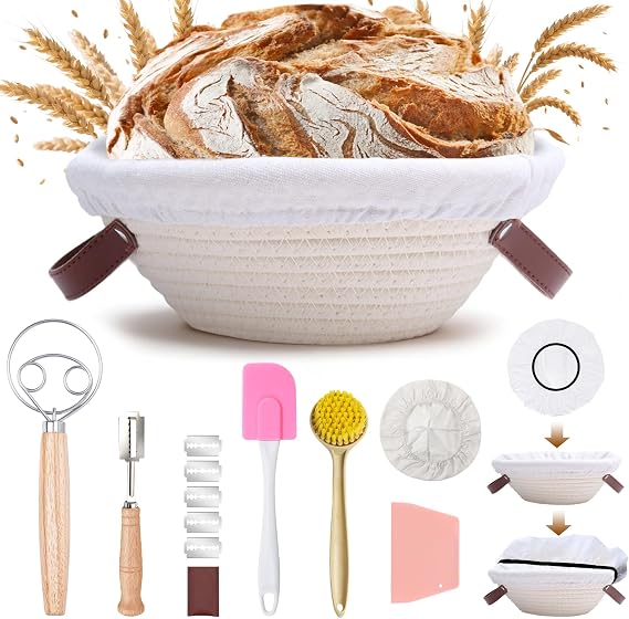 Cotton Rope Banneton Proofing Basket 9 Inch with Handle