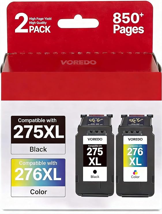 275XL 276XL Ink Cartridge Combo Pack for Canon 275 276 PG-275 XL/CL-276 XL