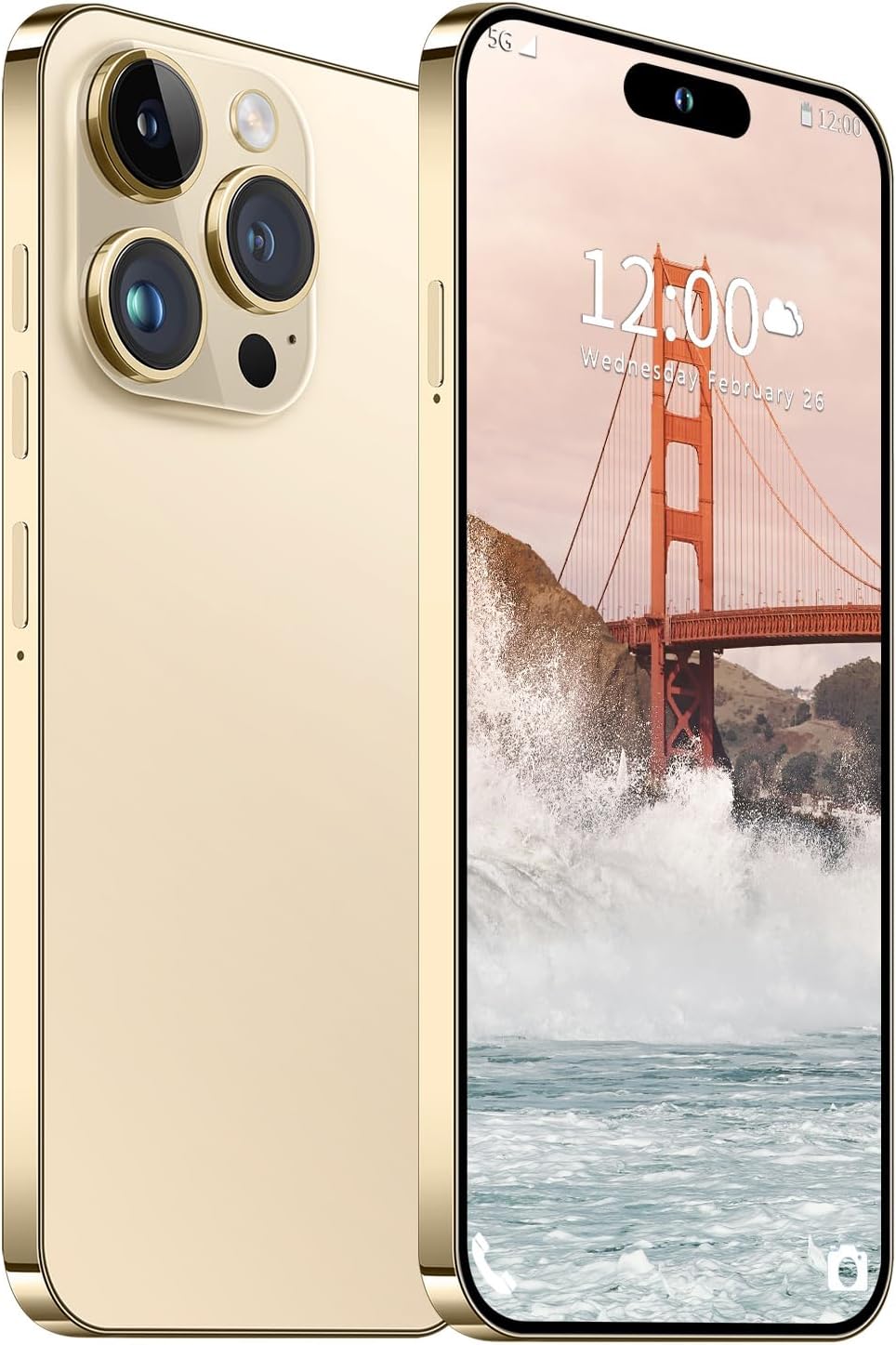 I14 Pro MAX Smartphone Unlocked Cell Phone, Battery 6800mAh 6.82 HD Screen Unlocked Phones, 6256GB Android 13 with 128GB Memory Card, Dual SIMFingerprint LockFace IDGPS Gold B