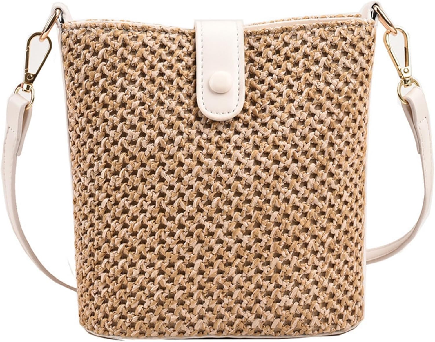 Straw Crossbody Bags Women Summer Woven Bucket Handbag Resort Trendy Shoulder Tote 2025 Beach Purse