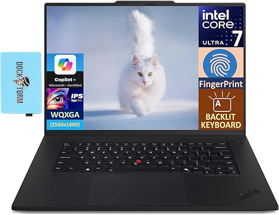 Lenovo ThinkPad P1 Gen 7 Mobile Workstations 16.0" IPS WQXGA Display (Intel Ultra 7-155H, RTX 1000 Ada 6GB, 16GB LPDDR5X, 512GB SSD, Backlit KB, Win11P) w/DKZ Hub USB Port Expander