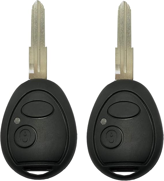 2 Pack Replacement Key Fob Shell Case Fit for Land Rover Discovery 1999-2004 Keyless Entry Remote Casing Key Cover Housing with Uncut Blade Blank (Black)