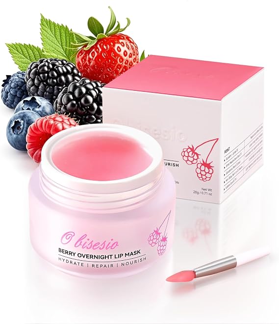 Lip Mask,Lip Balm,Overnight Lip Treatment,Night-Time Lip Mask,Fruity Lip Cream With Squalane And Jojoba Oil,Long-Lasting Moisturising Lip Care Cream For Deep Nourishment,Lightweight And Non-Sticky.