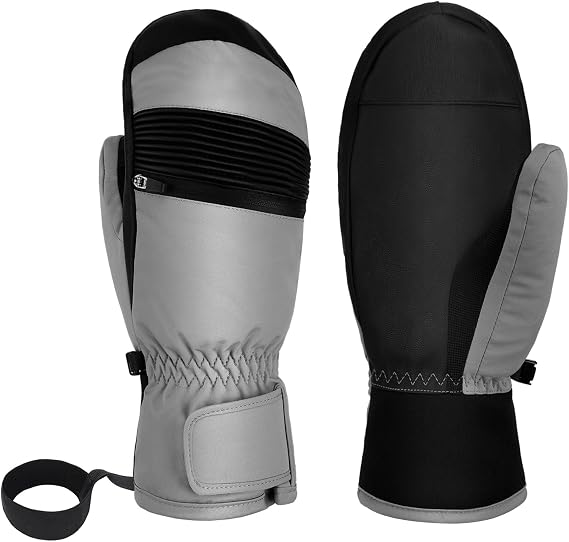 Ski Mittens & Snow Gloves for Men Women Kids - Touchscreen Waterproof Thermal Insulated Winter Gloves for Skiing, Snowboarding and Cold Weather