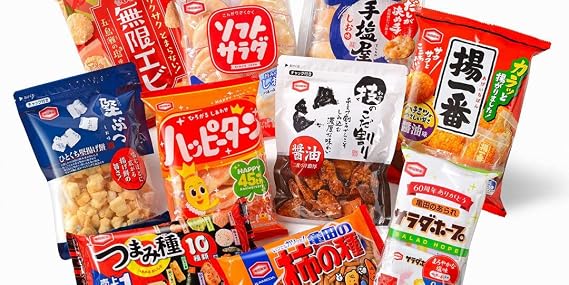 Japan Assorted Japanese Senbei Rice Crackers 6-Pack Snack Box - (Pack of 6, 1 Full Size of Each Flavor) - MADE IN JAPAN, 1.0 Ounce