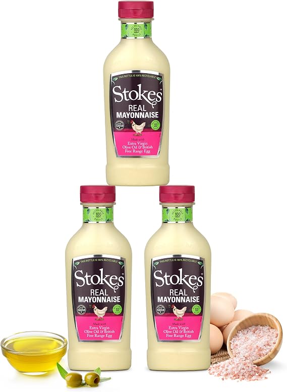 Stokes Real Mayonnaise 3PK SQUEEZY, Rich & Creamy Real Mayo, Perfect With Chips Or For Delicious Egg Mayo, Smooth & Silky Real Mayonnaise Made With British Free Range Eggs, Perfectly Textured, 420ml