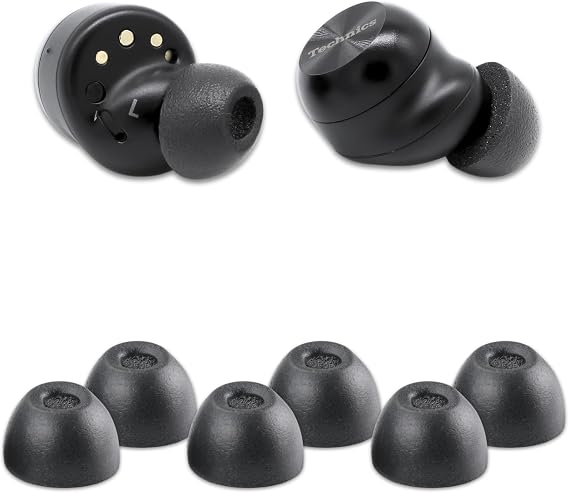 Comply TWo-220-C Memory Foam Replacement Earbud Tips, Black (S/M/L)