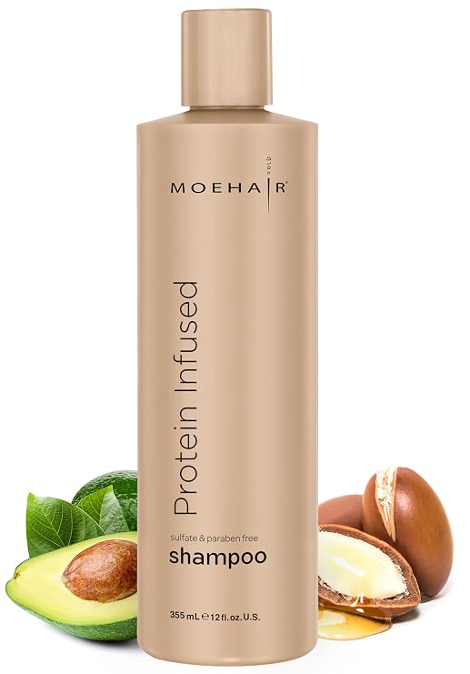 MOEHAIR Anti Frizz Shampoo for Frizzy Hair, Protein Infused, 12 Fl Oz