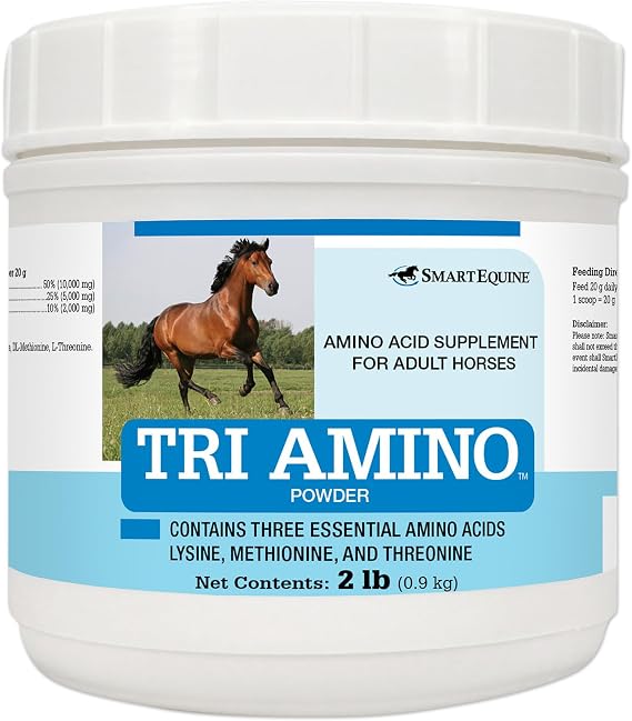 Tri Amino, 2 lb, 45 Servings | Lysine Horses Supplement with Methionine & Threonine for Strong Muscles | Healthy Topline | Assist in Protein Production