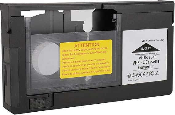 VHS C Cassette Adapter Compatible with VHS C SVHS Camcorder, Playback Recording Video Cassette Adapter Electric VHS Cassette Converter for S VHS CS VHS Tape