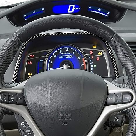 Compatible with Honda Civic 8 Gen 2006-2011 Auto Parts Carbon Fiber Speedometer Upper Air Vent Panel Trim Sticker Automotive Interior Accessories